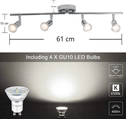 Buy Modern 4 Light Track Lighting Kit LED (Chrome) discounted | Products On Sale Australia