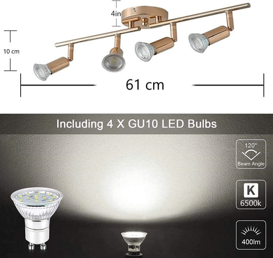 Buy Modern 4-Light Track Lighting Kit LED (Gold) discounted | Products On Sale Australia