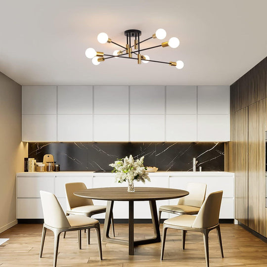 Buy Modern Black Gold Ceiling Light 8 Lights discounted | Products On Sale Australia