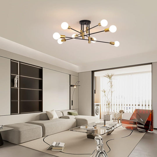 Buy Modern Black Gold Ceiling Light 8 Lights discounted | Products On Sale Australia