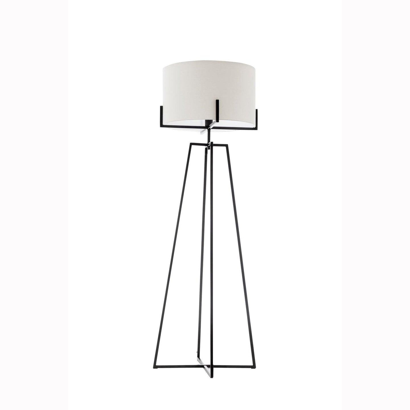 Buy Modern Dimmable Floor Lamp w/ Linen Shade Designer Lighting - Matte Black discounted | Products On Sale Australia