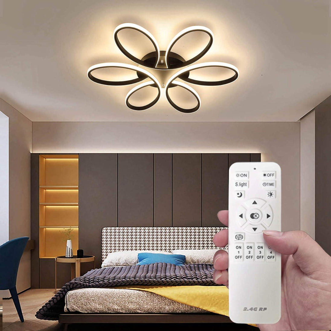 Buy Modern LED Chandelier Flush Mount Lamp Remote Control (60cm) discounted | Products On Sale Australia