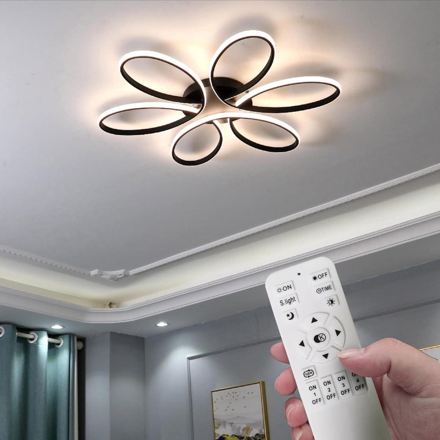 Buy Modern LED Chandelier Flush Mount Lamp Remote Control (60cm) discounted | Products On Sale Australia