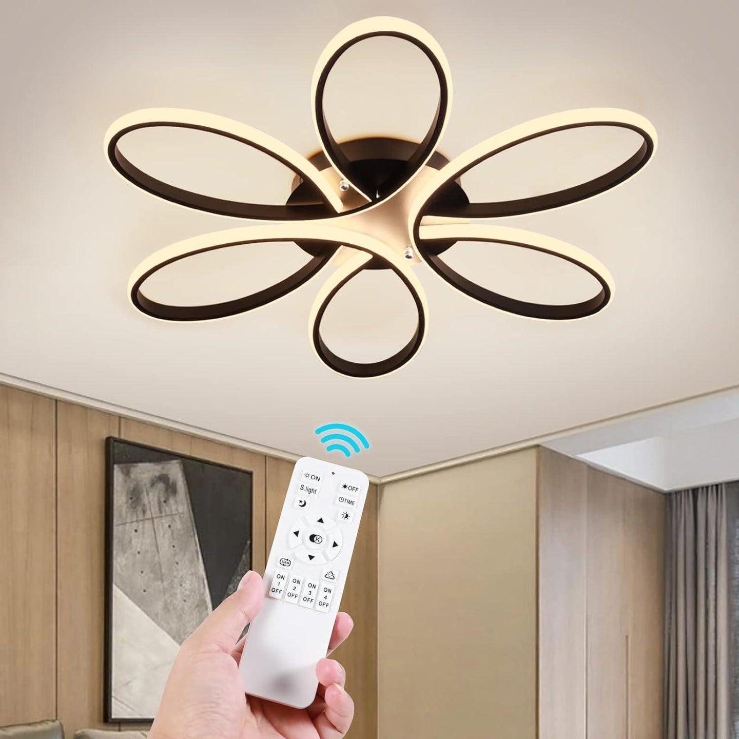 Buy Modern LED Chandelier Light Fixture Dimmable Remote (75 cm) discounted | Products On Sale Australia