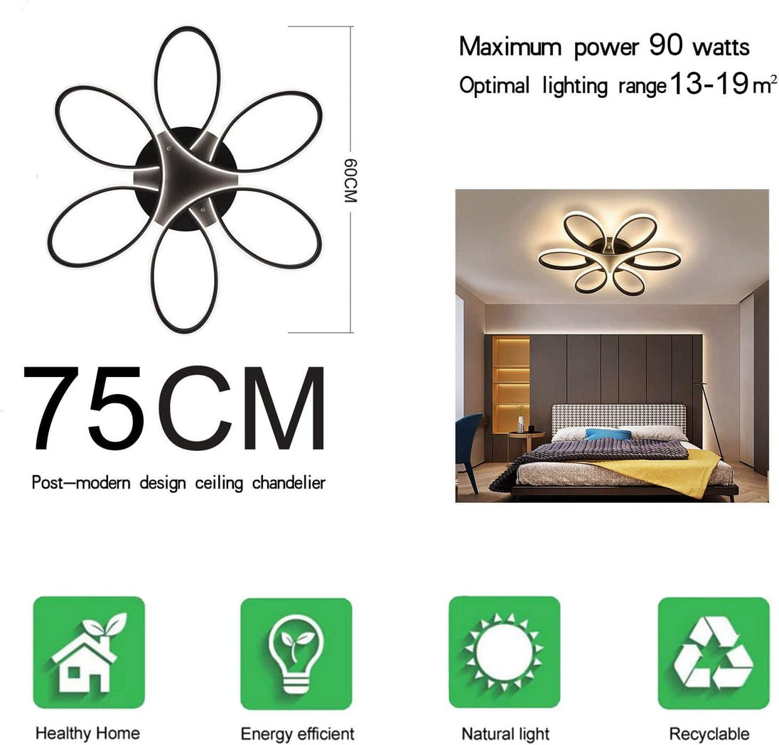 Buy Modern LED Chandelier Light Fixture Dimmable Remote (75 cm) discounted | Products On Sale Australia