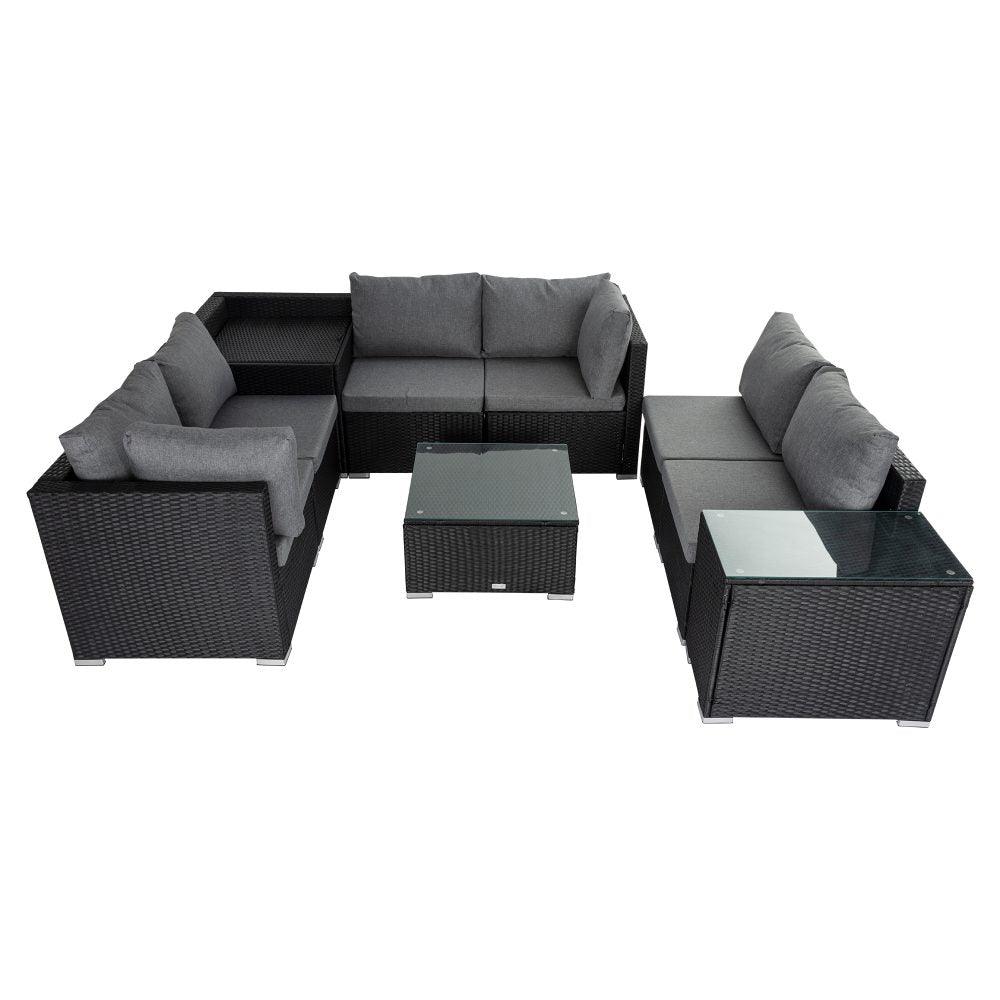 Buy Modular Outdoor Lounge Set-9pcs Sofa, Armchairs and Coffee Table discounted | Products On Sale Australia