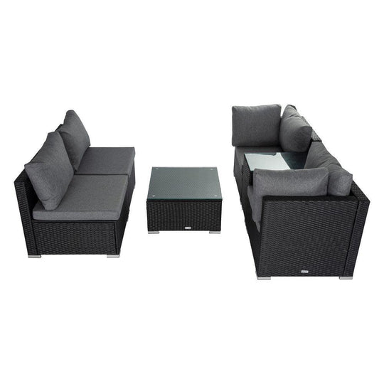 Buy Modular Outdoor Lounge Set-9pcs Sofa, Armchairs and Coffee Table discounted | Products On Sale Australia