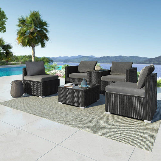 Buy Modular Outdoor Wicker Lounge Set discounted | Products On Sale Australia