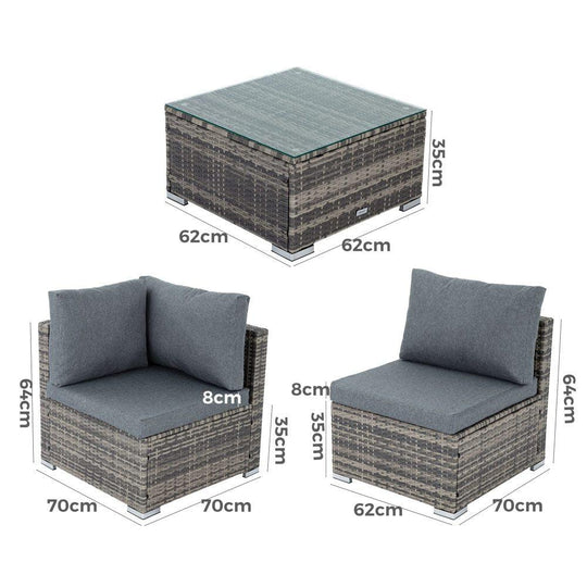 Buy Modular Outdoor Wicker Lounge Set discounted | Products On Sale Australia