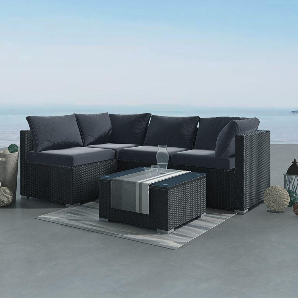 Buy Outdoor Modular Lounge Sofa Bondi-Black discounted | Products On Sale Australia