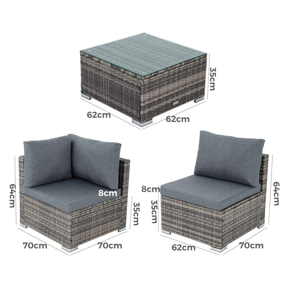 Buy Outdoor Modular Lounge Sofa Bondi-Black discounted | Products On Sale Australia