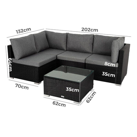 Buy Outdoor Modular Lounge Sofa Bondi-Black discounted | Products On Sale Australia