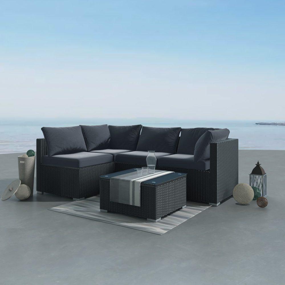 Buy Outdoor Modular Lounge Sofa Bondi-Black discounted | Products On Sale Australia