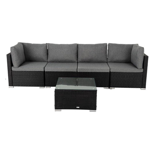 Buy Outdoor Modular Lounge Sofa Bondi-Black discounted | Products On Sale Australia