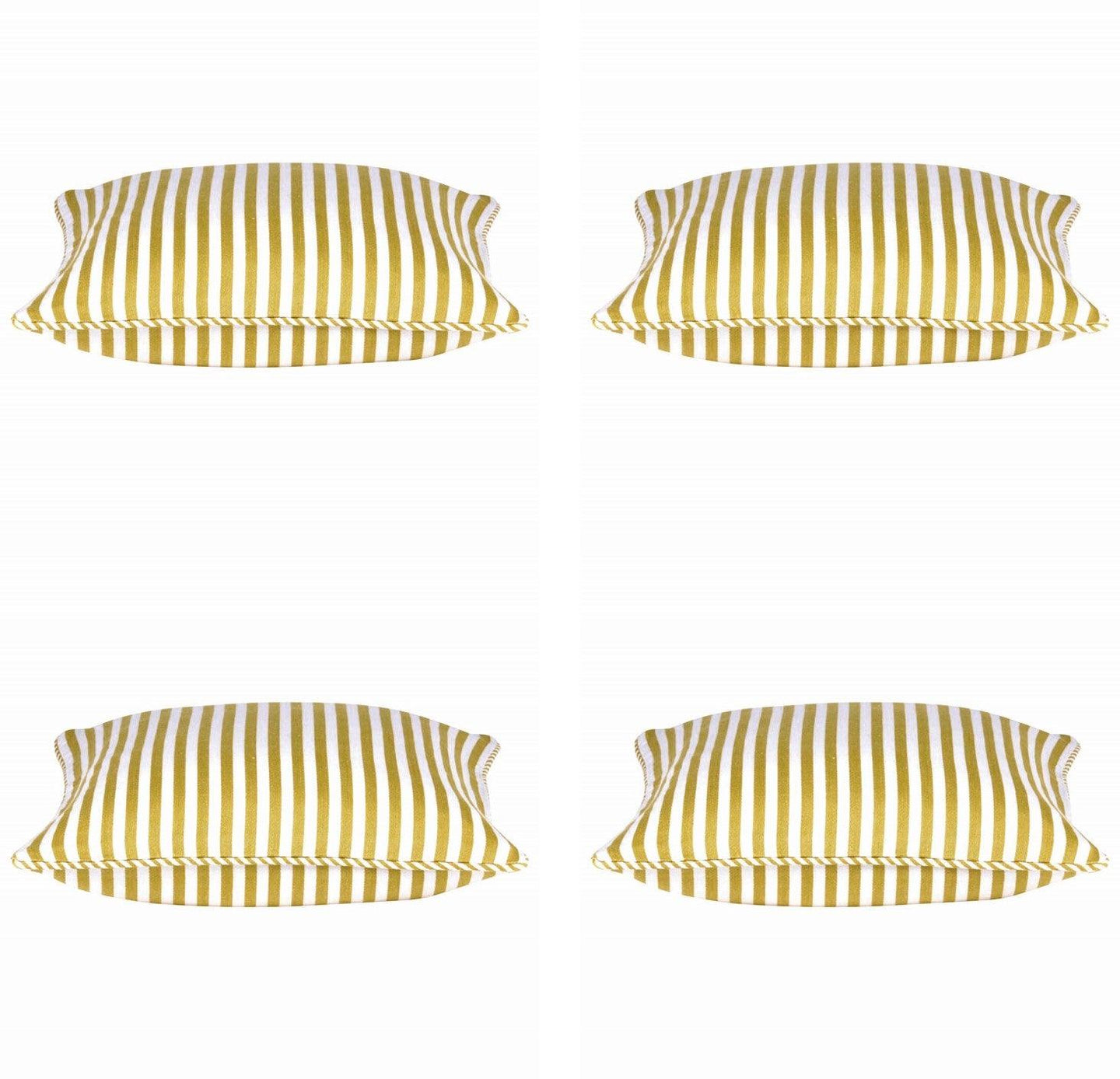 Buy Pack of 4 Dandi Mustard Yellow & White Striped Square Cushion Covers 40x40cm discounted | Products On Sale Australia