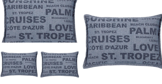 Buy Pack of 4 Denim Sunshine Wording Cushion Cover Cruises, Caribbean, Love etc discounted | Products On Sale Australia