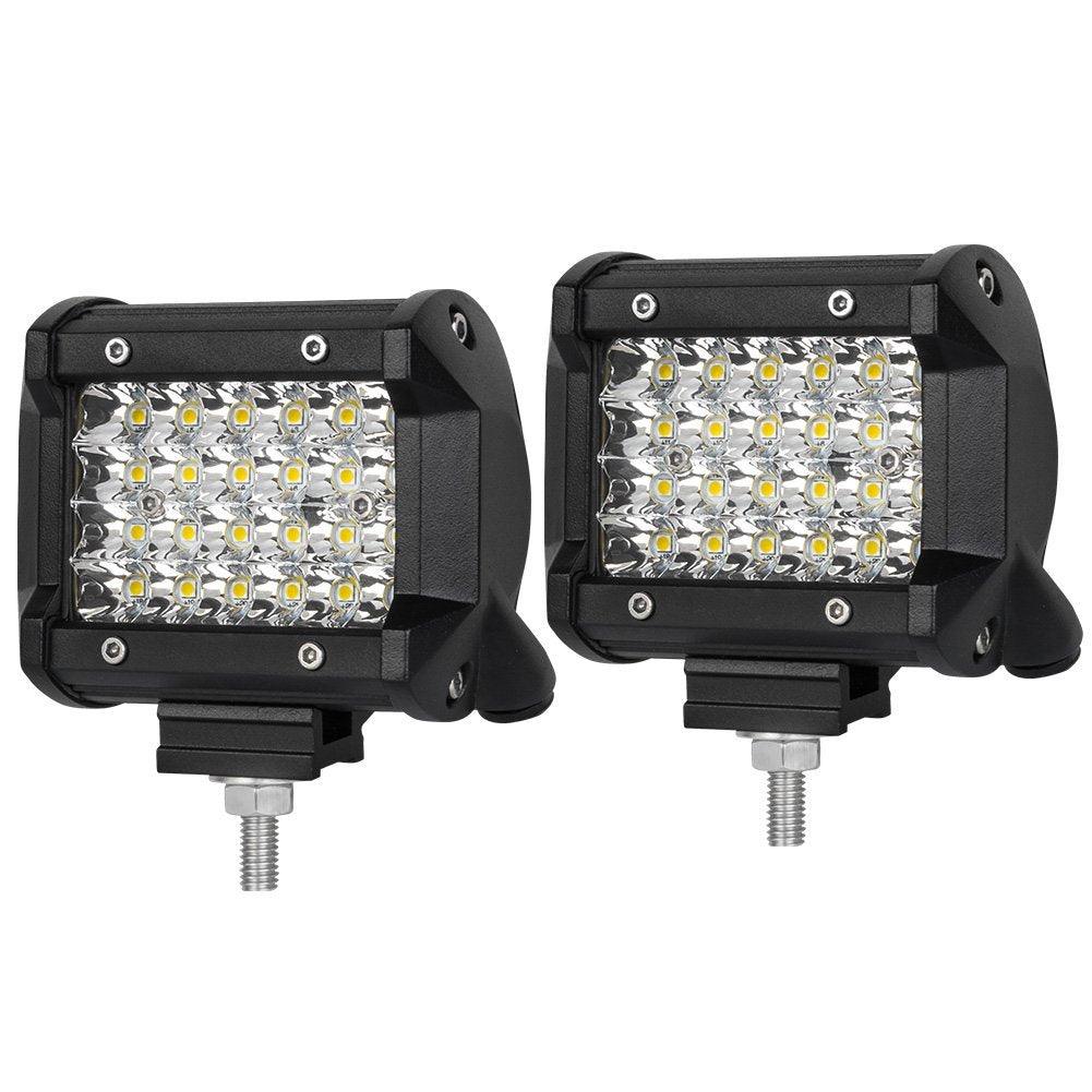 Buy Pair 4 inch Spot LED Work Light Bar Philips Quad Row 4WD 4X4 Car Reverse Driving discounted | Products On Sale Australia