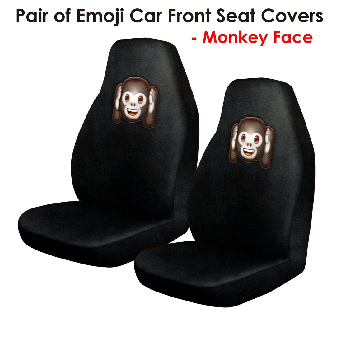 Buy Pair of Emoji Car Front Seat Covers Monkey Face discounted | Products On Sale Australia