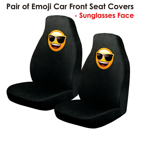 Buy Pair of Emoji Car Front Seat Covers Sunglasses Faces discounted | Products On Sale Australia