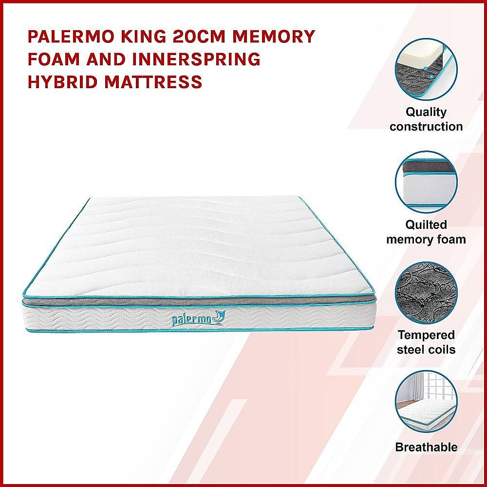 Buy Palermo King 20cm Memory Foam and Innerspring Hybrid Mattress discounted | Products On Sale Australia