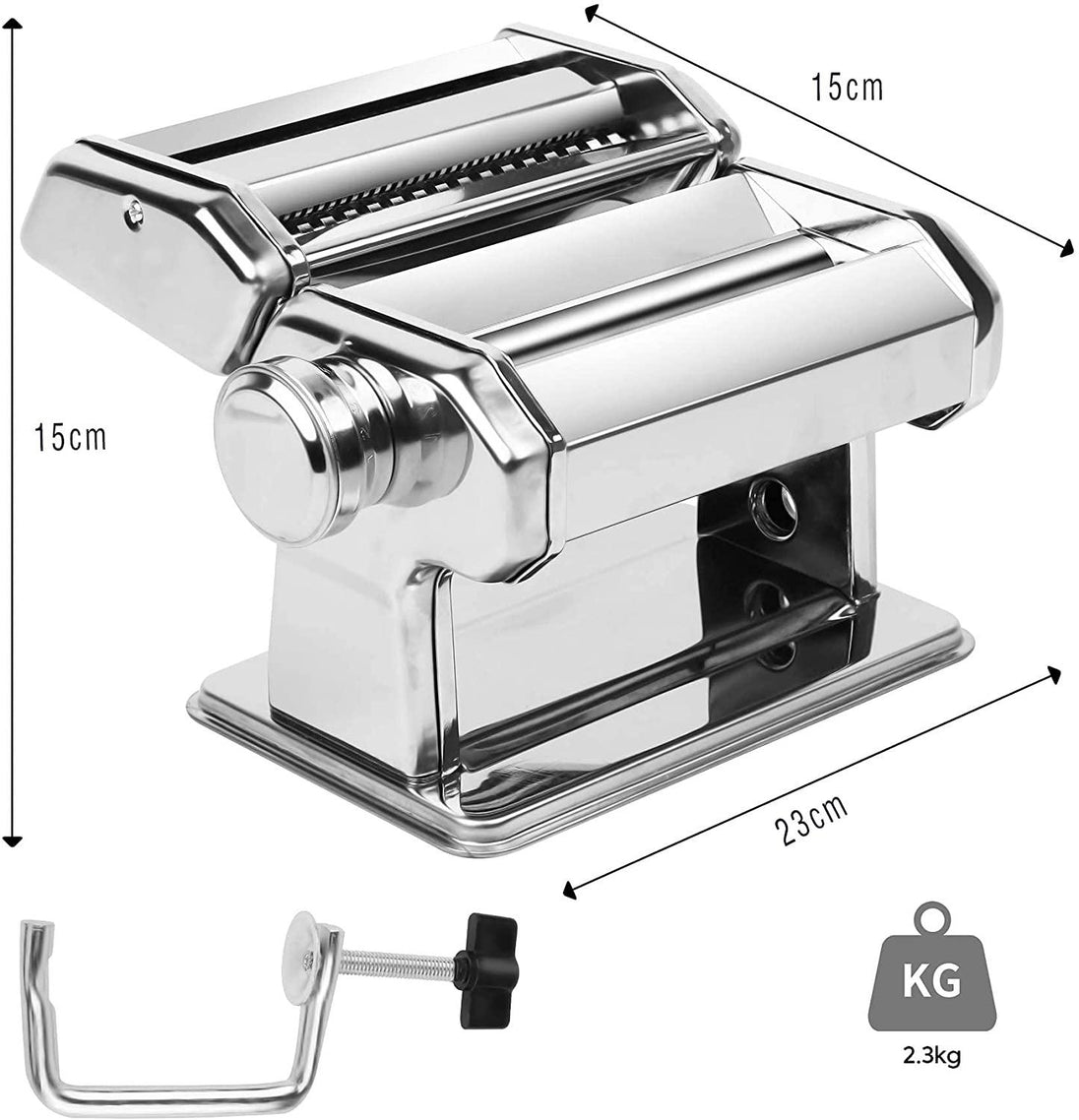 Buy Pasta Maker Manual Steel Machine with 8 Adjustable Thickness Settings discounted | Products On Sale Australia