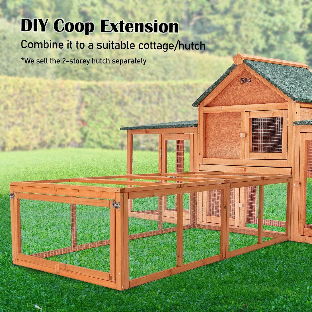 Buy Paw Mate Chicken Coop Rabbit Hutch Extension Run 180 x 90 x 48cm Runey discounted | Products On Sale Australia