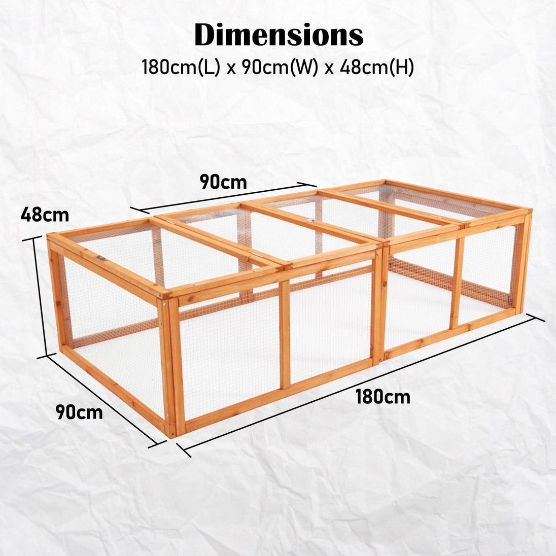 Buy Paw Mate Chicken Coop Rabbit Hutch Extension Run 180 x 90 x 48cm Runey discounted | Products On Sale Australia