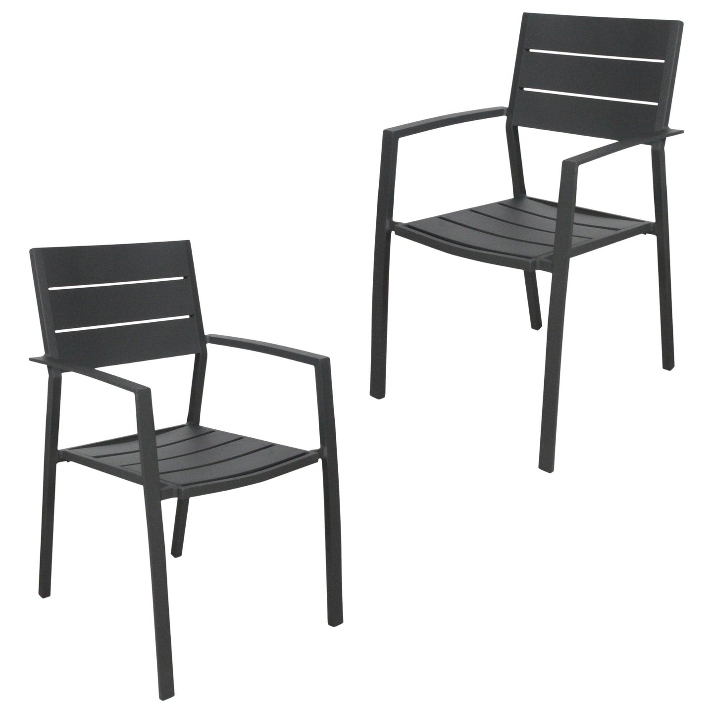 Buy Percy 2pc Set Outdoor Dining Table Chair Aluminium Frame Grey discounted | Products On Sale Australia