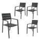 Buy Percy 4pc Set Outdoor Dining Table Chair Aluminium Frame Grey discounted | Products On Sale Australia