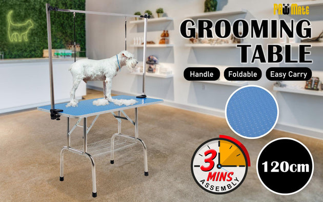 Buy Pet Dog Cat Grooming Salon Dual Table 120cm BLUE discounted | Products On Sale Australia