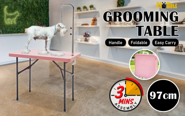 Buy Pet Grooming Salon Table Foldable 97cm Dog Cat PINK discounted | Products On Sale Australia