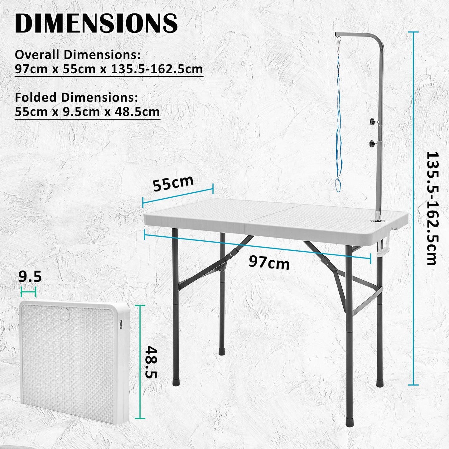 Buy Pet Grooming Salon Table Foldable 97cm Dog Cat WHITE discounted | Products On Sale Australia