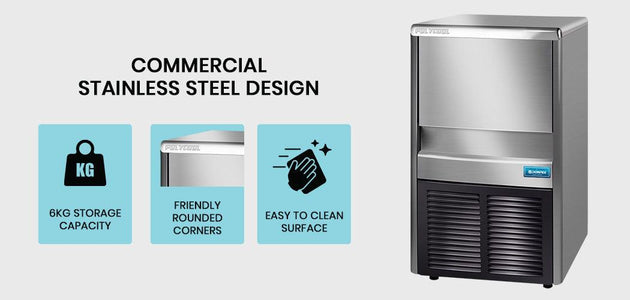 Buy POLYCOOL Commercial Automatic Ice Cube Maker, Free Standing Stainless Steel Ice Machine, 410 Grade discounted | Products On Sale Australia