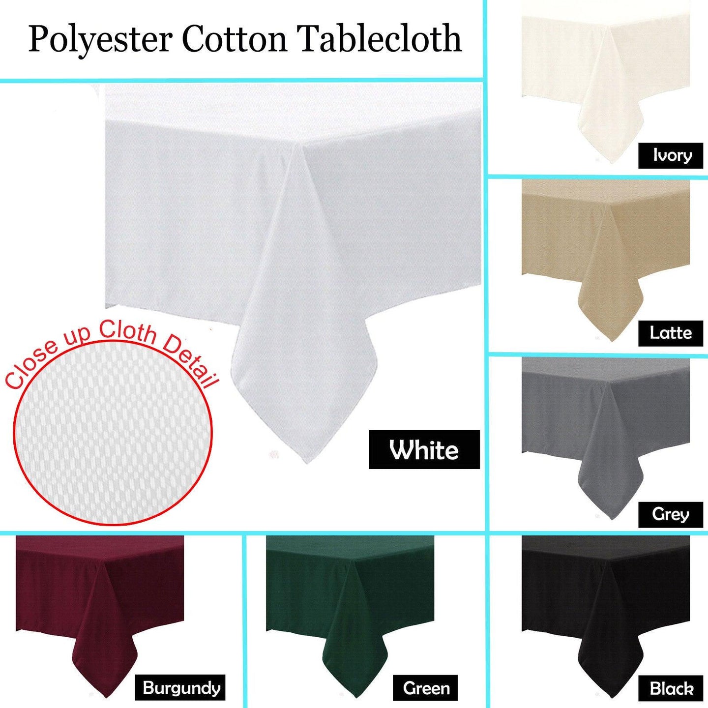 Buy Polyester Cotton Tablecloth Latte 180 x 360 cm discounted | Products On Sale Australia