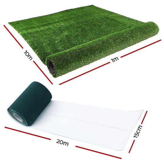 Buy Primeturf 1x10m Artificial Grass Synthetic Fake 10SQM Turf Lawn 17mm Tape discounted | Products On Sale Australia