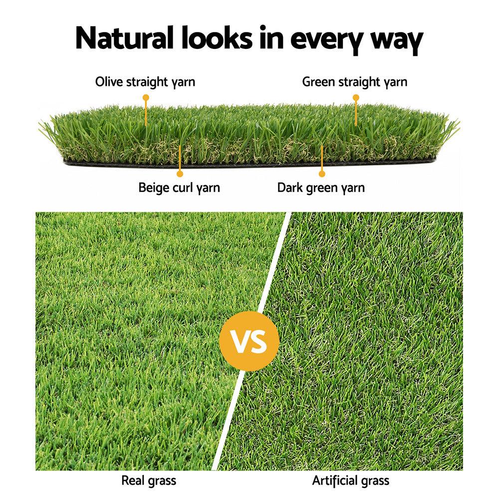 Buy Primeturf Artificial Grass 20mm 1mx10m Synthetic Fake Lawn Turf Plastic Plant 4-coloured discounted | Products On Sale Australia