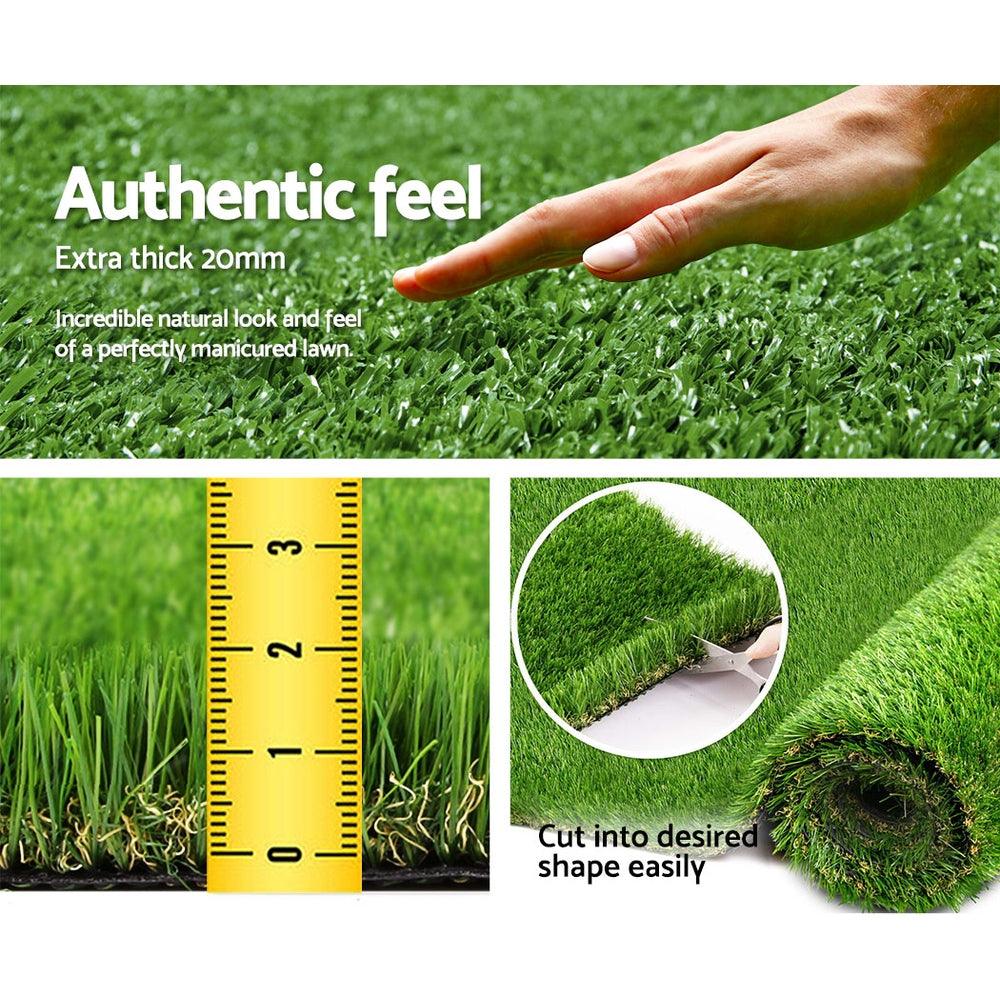 Buy Primeturf Artificial Grass 20mm 1mx10m Synthetic Fake Lawn Turf Plastic Plant 4-coloured discounted | Products On Sale Australia