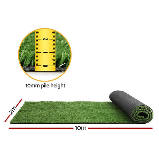 Buy Primeturf Artificial Grass 2mx10m 10mm Synthetic Fake Lawn Turf Plant Plastic Olive discounted | Products On Sale Australia