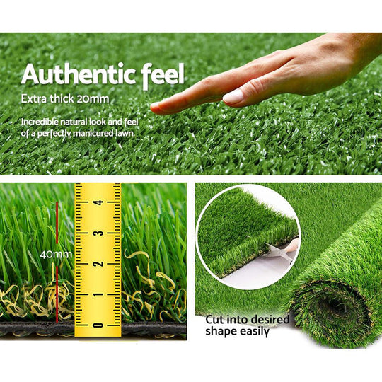 Buy Primeturf Artificial Grass 40mm 2mx5m Synthetic Fake Lawn Turf Plastic Plant 4-coloured discounted | Products On Sale Australia