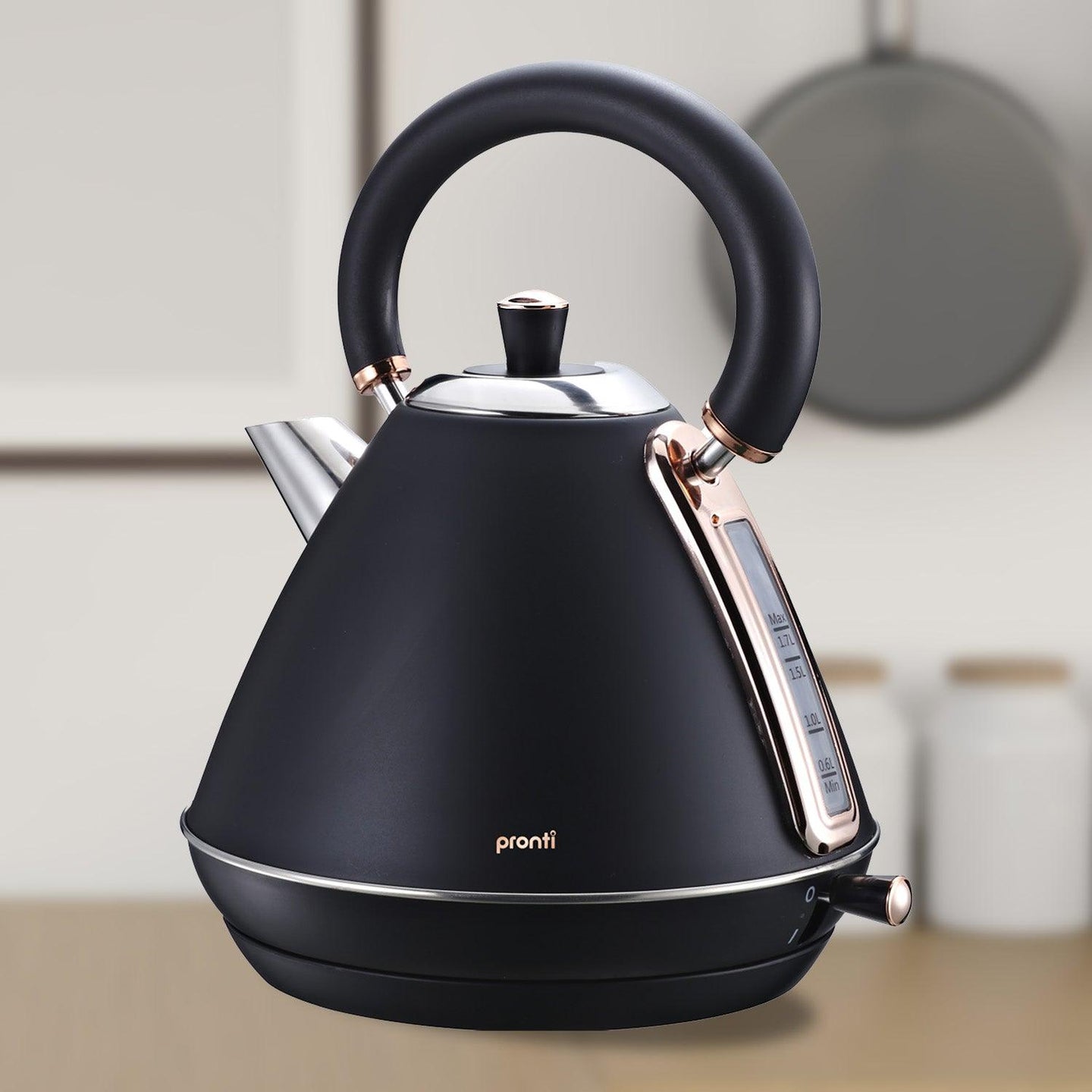 Buy Pronti 1.7L Rose Trim Collection Kettle - Black discounted | Products On Sale Australia