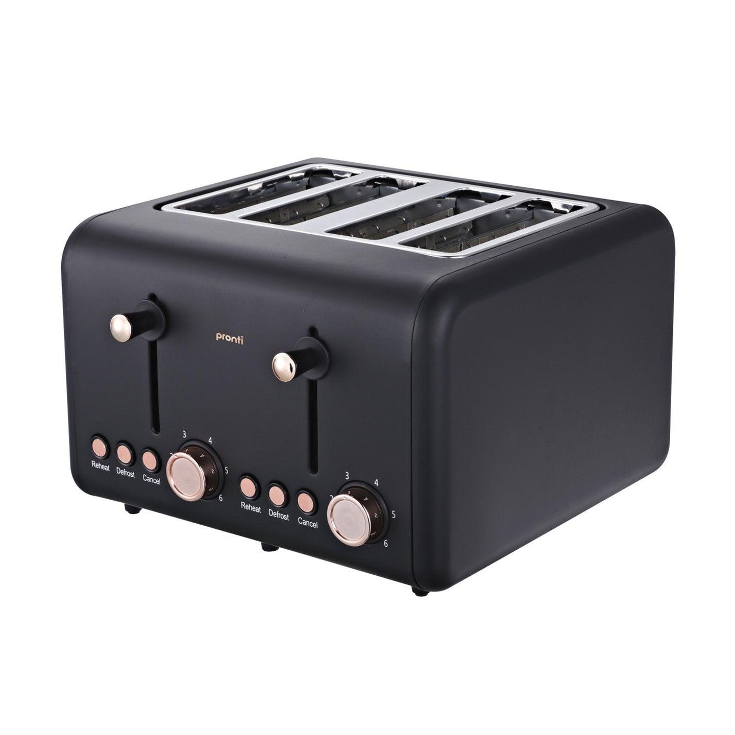 Buy Pronti 4 Slice Toaster Rose Trim Collection - Black discounted | Products On Sale Australia