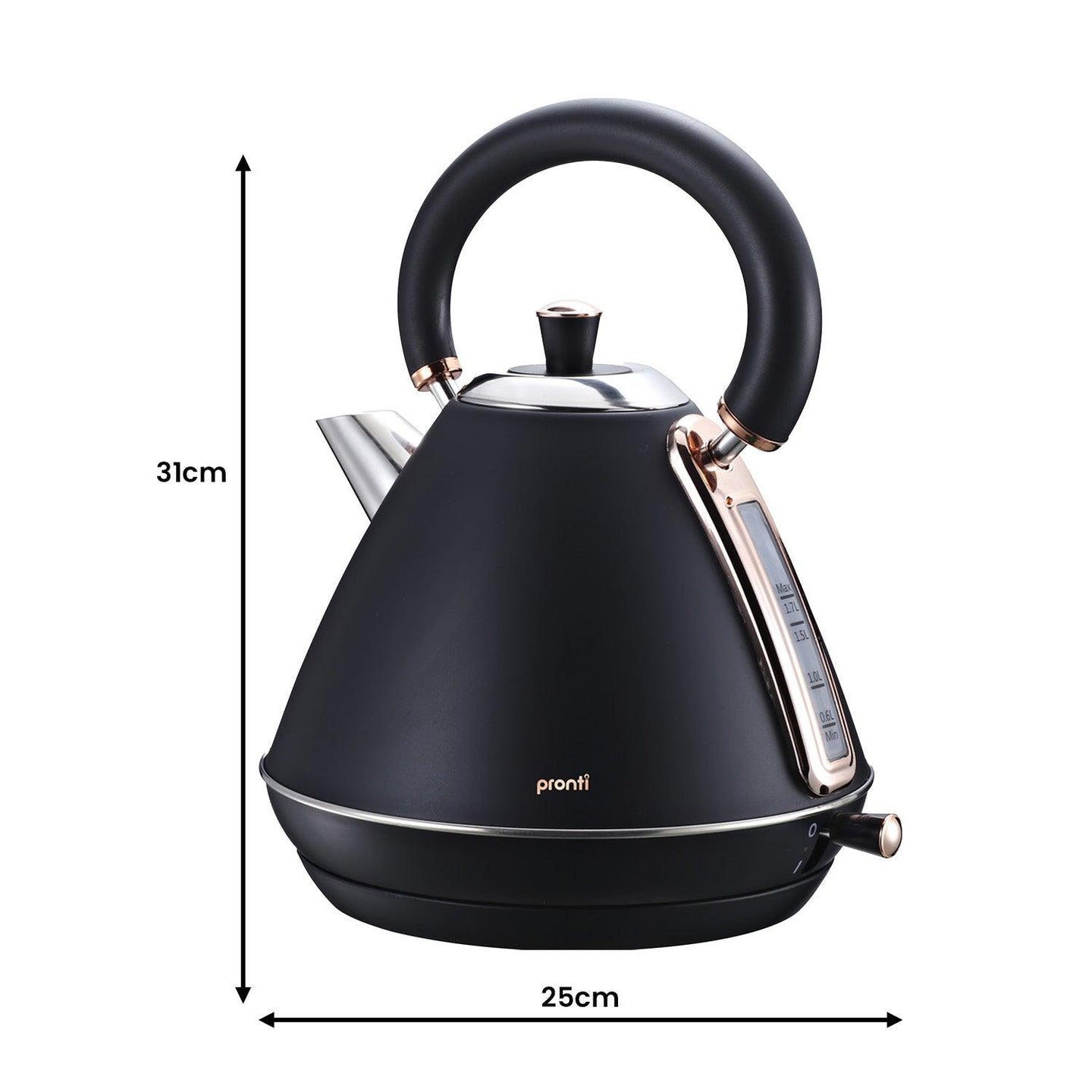 Buy Pronti Rose Trim Collection Toaster & Kettle Bundle - Black discounted | Products On Sale Australia