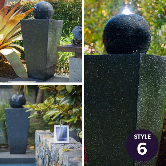 Buy PROTEGE Solar Fountain Water Feature Outdoor Bird Bath with LED Lights - Charcoal discounted | Products On Sale Australia