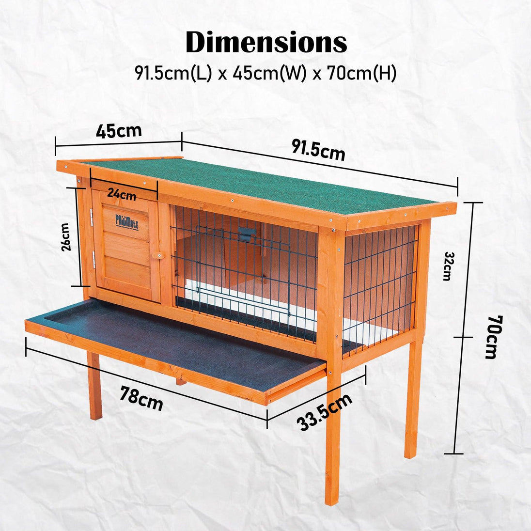 Buy Rabbit Hutch Chicken Coop 91 x 45 x 70cm Free Standing Cage Run Eden discounted | Products On Sale Australia