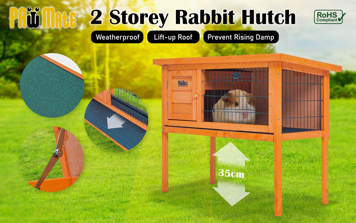 Buy Rabbit Hutch Chicken Coop 91 x 45 x 70cm Free Standing Cage Run Eden discounted | Products On Sale Australia