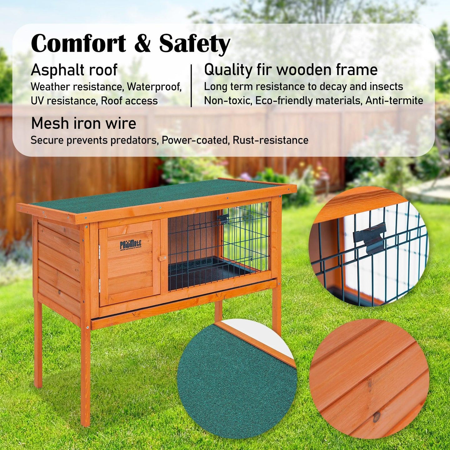 Buy Rabbit Hutch Chicken Coop 91 x 45 x 70cm Free Standing Cage Run Eden discounted | Products On Sale Australia