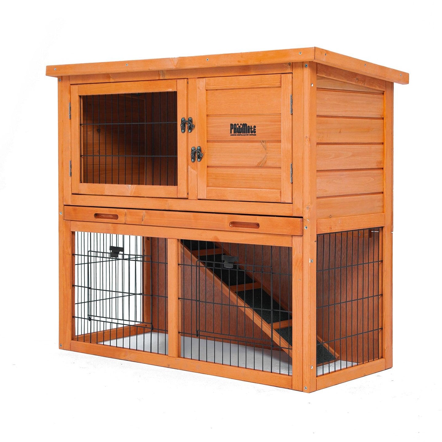 Buy Rabbit Hutch Chicken Coop 92 x 45 x 82cm 2 Storey Cage Run Aria discounted | Products On Sale Australia