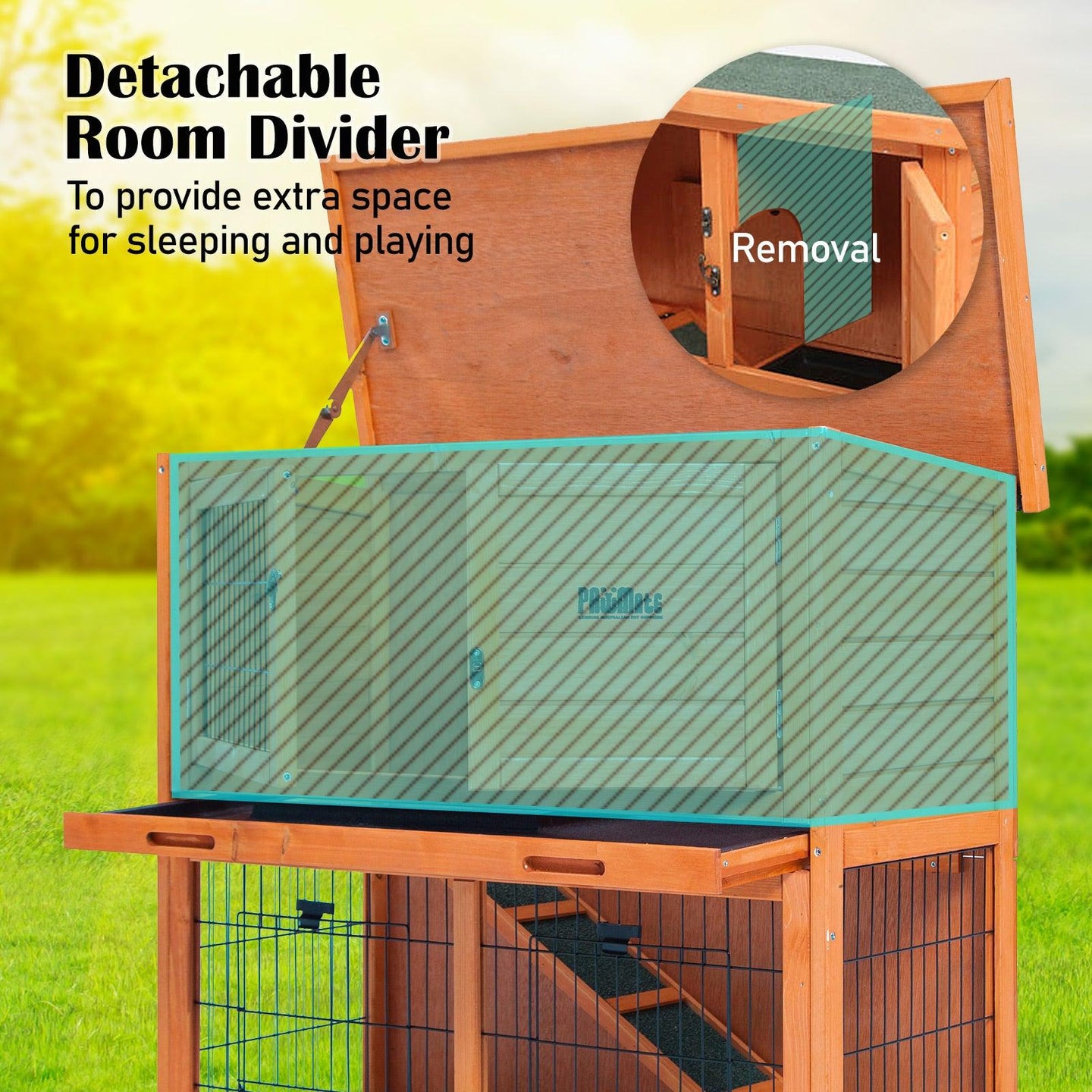 Buy Rabbit Hutch Chicken Coop 92 x 45 x 82cm 2 Storey Cage Run Aria discounted | Products On Sale Australia