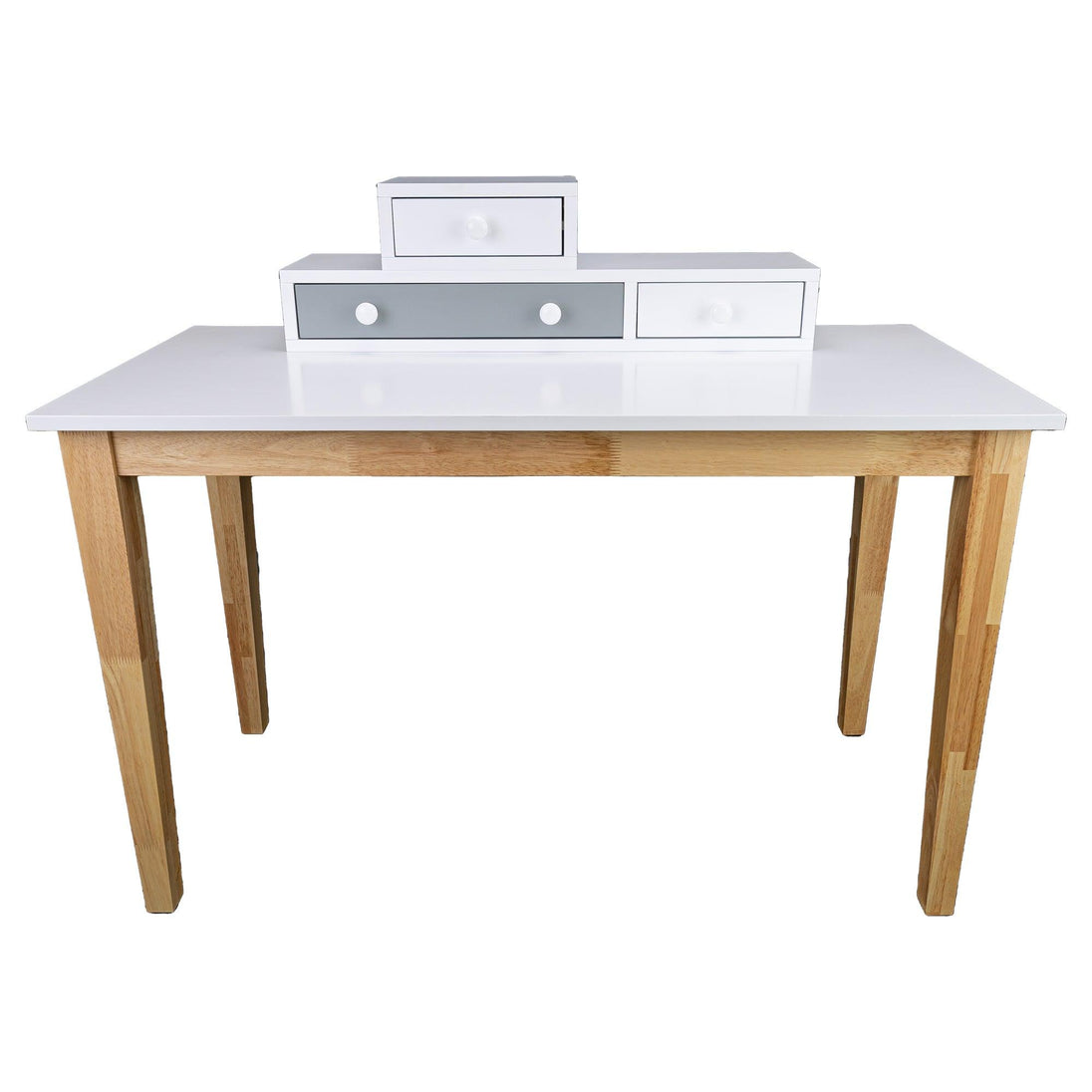 Buy Reader Kids Children Study Computer Desk 120cm Table Rubber Wood - Grey discounted | Products On Sale Australia