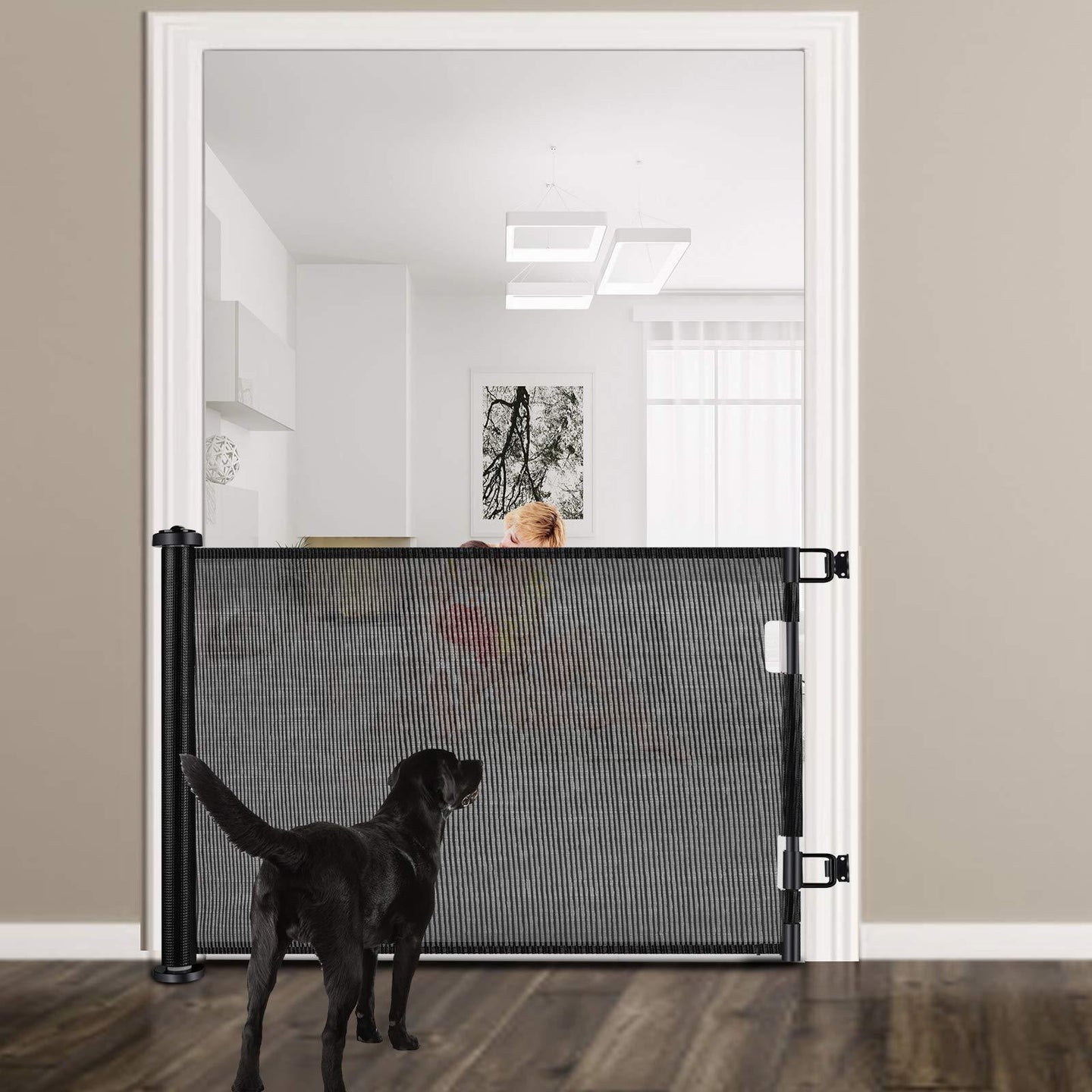Buy Retractable 1.5M Doorways Hallways Stairs Baby Gate Dog Pet Gate Indoor Outdoor Safety Gates discounted | Products On Sale Australia